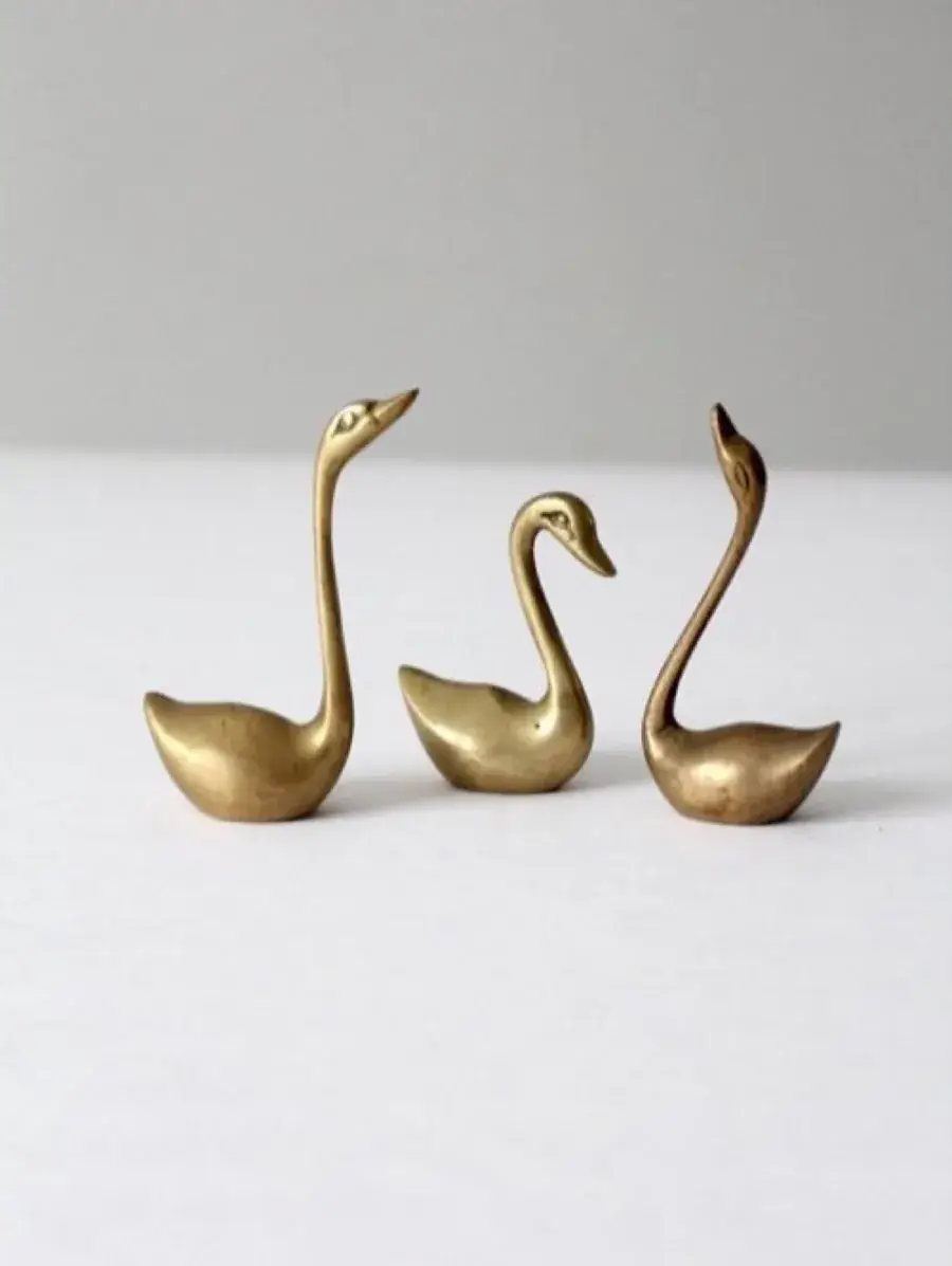 Brass Swan Figurines
